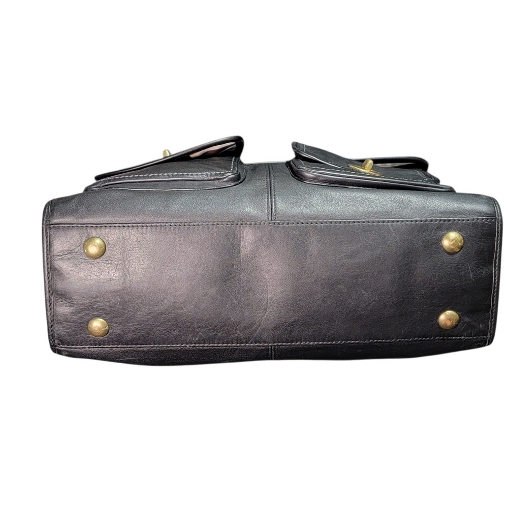 VTG Coach Hampton Legacy Turn Lock Briefcase Shoulder Bag Leather Black - Picture 7 of 16